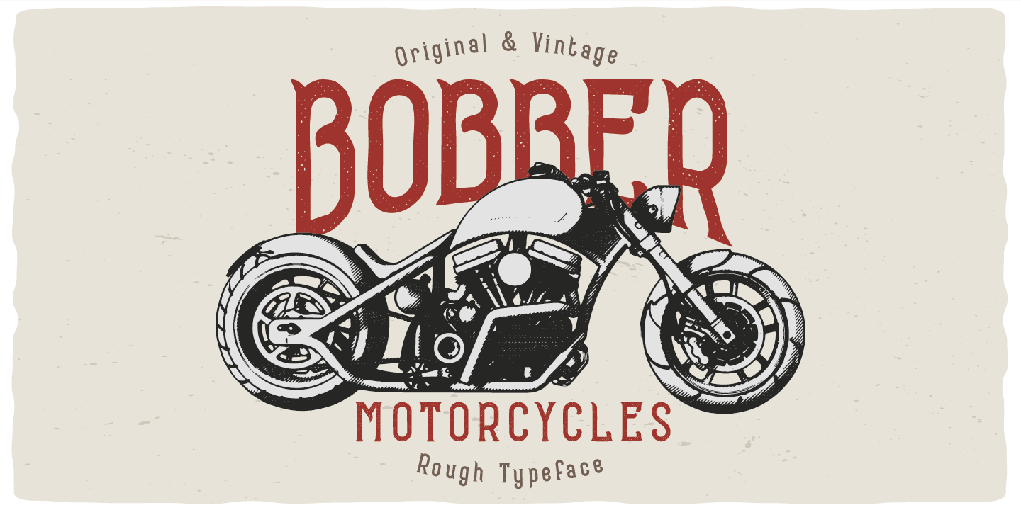 Beispiel einer Bobber Motorcycles Outline-Schriftart